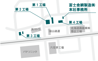 本社事務所・工場付近概略図